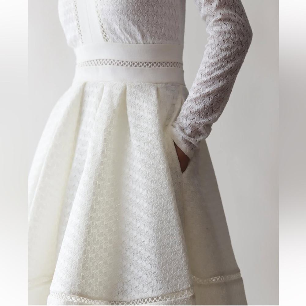 MAJE Rossignol white Fit-and-Flare Mini Dress size 1 or Small - Picture 3 of 16